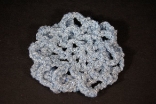 Blue (LIGHT BLUE SPARKLE) Crocheted Hair Bun Cover - Scolloped