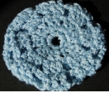 Blue (Light Blue) Sparkle Crocheted Hair Bun Cover-Blocked