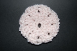 Light Pink Pearl Crocheted Hair Bun Cover-Blocked