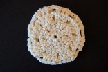 White (Natural Bamboo) Crocheted Hair Bun Cover Blocked