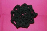Black Crocheted Hair Bun Cover - Scolloped