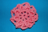 Pink (BRIGHT) Crocheted Hair Bun Cover Scolloped
