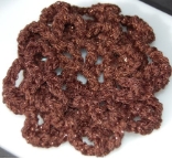 Brown Sparkle Crocheted Hair Bun Cover Scolloped