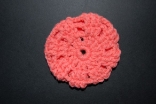 Coral Crocheted Hair Bun Cover-Blocked