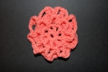 Coral Crocheted Hair Bun Cover-Scolloped
