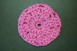 Hot Pink (Natural Bamboo) Crocheted Hair Bun Cover Blocked