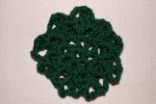 Green (HUNTER) Crocheted Hair Bun Cover - Scolloped