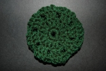Hunter Green Crocheted Hair Bun Cover-Blocked