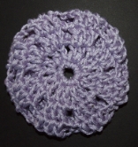Lilac Purple (Natural Bamboo) Crocheted Hair Bun Cover Blocked