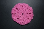 Pink Rose Crocheted Hair Bun Cover-Blocked