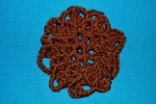 Brown Crocheted Hair Bun Cover Scolloped