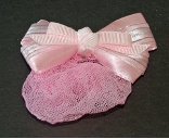 Childrens Pink Mini Snood with Barrette Clip Hair Bow