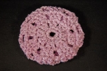 Pink Rose Sparkle Crocheted Hair Bun Cover - Blocked