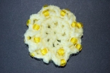Yellow Mini Crocheted Hair Bun Cover with Beads Scolloped