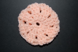 Peach Crocheted Hair Bun Cover-Blocked