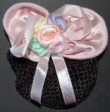 Childrens Pastel Pink Mini Snood Hair Bow with French Clip