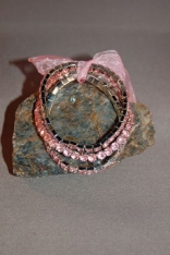 Costume Jewelry Stretch Bracelet - Simulated Pink Saphire