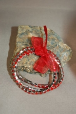 Costume Jewelry Stretch Bracelet - Simulated Ruby