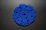 Royal Blue Crocheted Hair Bun Cover-Blocked