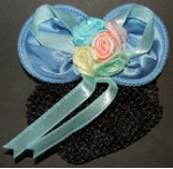 Children's Royal Blue Mini Snood Hair Bow with French Clip