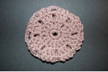 Taupe Handmade Crocheted Hair Bun Cover Blocked Style