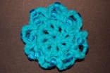 Turquoise Mini Crocheted Hair Bun Cover with Beads Scolloped