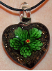Green and Black Glass Heart Pendant Jewelry (SKU: GJPNDGREE001)