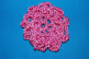 Pink (Hot Pink Bam!) Crocheted Hair Bun Cover Scolloped (SKU: HBC-A4PNKBAMS001)