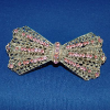 Pink Bow Tie Silver Metal Barrette (SKU: JBARPR001)