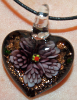 Purple and Black Glass Heart Pendant Jewelry (SKU: GJPNDPRPL001)