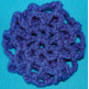 Royal Blue Crocheted Hair Bun Cover - Scolloped Style (SKU: HBC-ARBS001)